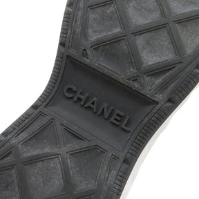 シャネル CHANEL ココマーク ロゴ ローカット G35617 ホワイトXブラック レザー ファブリック スウェード ＃37 スニーカー ゴールド金具 黒 ローカット 厚底