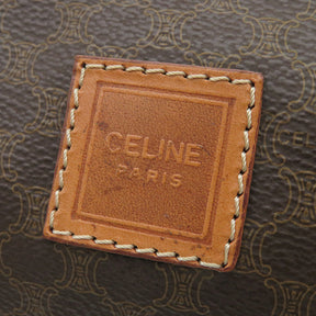 セリーヌ CELINE マカダム柄 ポーチ ブラウン PVC レザー ポーチ ゴールド金具  小物入れ