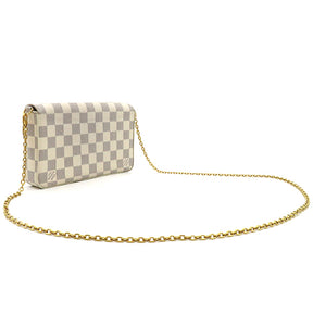 ルイヴィトン LOUIS VUITTON ポシェット フェリシー N63106 ダミエアズール ダミエアズールキャンバス チェーンウォレット ゴールド金具 白 ショルダー