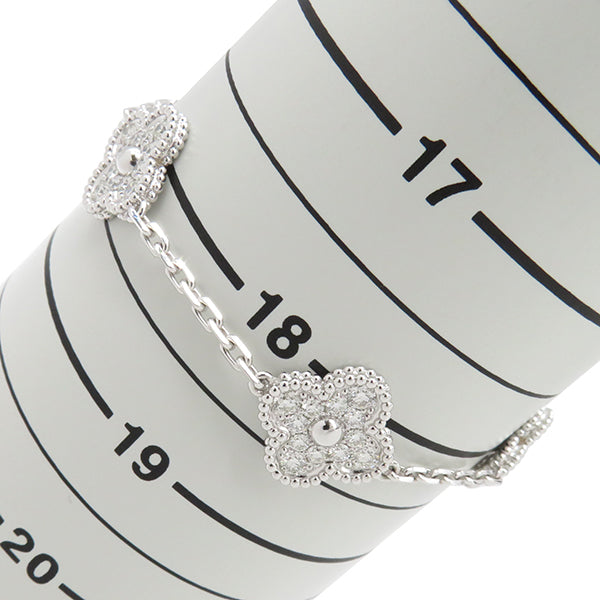 ヴァンクリーフアーペル Van Cleef & Arpels ヴィンテージアルハンブラ ブレスレット VCARA41500 ホワイトゴールド K18WG ダイヤモンド ブレスレット 750WG 18金 5モチーフ 60石