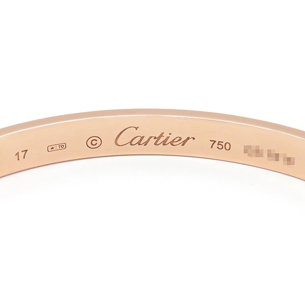 カルティエ Cartier LOVE ラブブレス オープン B6032617 ピンクゴールド K18PG #17 ブレスレット 750 18K 18金 バングル