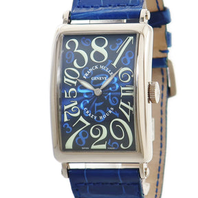 フランクミュラー FRANCK MULLER ロングアイランド クレイジーアワーズ 1200CH 自動巻き メンズ 海外正規 K18WG製無 青 ビザン数字