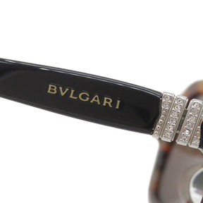 ブルガリ BVLGARI サイドラインストーン 57□15 8093-B-A ブラウン×ブラック プラスチック ラインストーン サングラス シルバー金具 茶