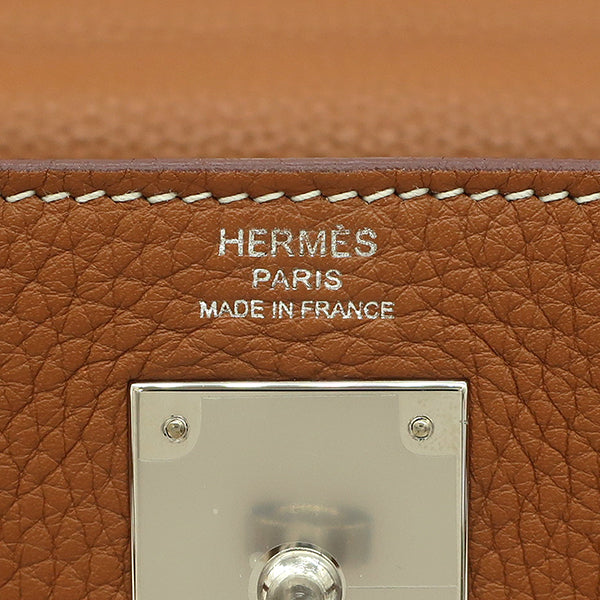 エルメス HERMES ケリー28 内縫い ゴールド トリヨンクレマンス 2WAYバッグ シルバー金具 茶 ショルダー