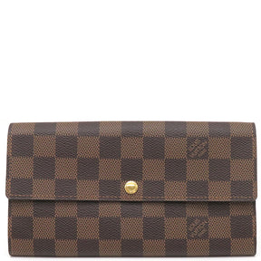 ルイヴィトン LOUIS VUITTON ポルトフォイユ サラ N61734 ダミエエベヌ ダミエキャンバス 長財布 ゴールド金具 茶 二つ折り