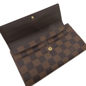 ルイヴィトン LOUIS VUITTON ポルトフォイユ サラ N61734 ダミエエベヌ ダミエキャンバス 長財布 ゴールド金具 茶 二つ折り