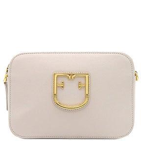 フルラ FURLA BRAVA MINI CROSSBODY イタリア ダリア レザー ショルダーバッグ ゴールド金具 ピンクベージュ 斜め掛け