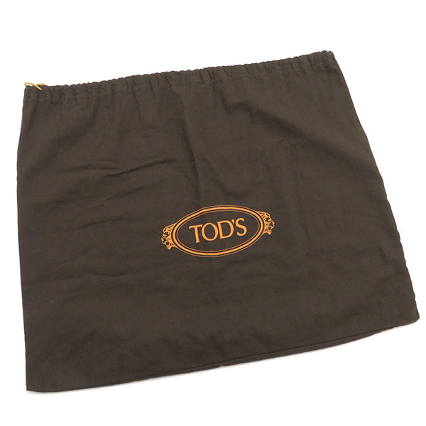 トッズ TODS ステッチ ワンショルダー ブルー レザー ハンドバッグ シルバー金具 青