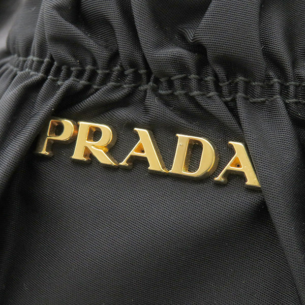 プラダ PRADA ロゴ ナイロン トートバッグ NERO ナイロン レザー 2WAYバッグ ゴールド金具 ハンドバッグ ショルダー 黒