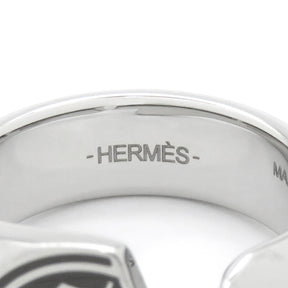 エルメス HERMES カルーゼル リング グレーXシルバー メタル ラッカー #T60 リング 指輪 馬の横顔 19.5号