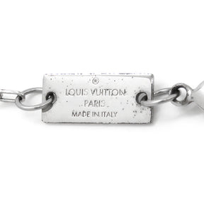 ルイヴィトン LOUIS VUITTON モノグラムスクエア M00041 シルバー メタル モノグラムキャンバス ネックレス ペンダント ロゴ