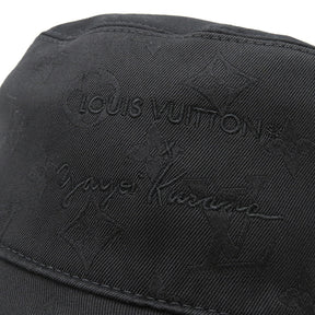 ルイヴィトン LOUIS VUITTON シャポーリバーシブルインフィニティ ドット M7072M ブラック コットン ハット ゴールド金具 LV×YK 草間彌生 コラボ