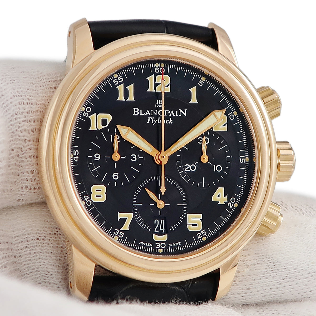 ブランパン BLANCPAIN レマン フライバック クロノグラフ 2185F-3630-555 自動巻き メンズ OH済 K18RG無垢 限定