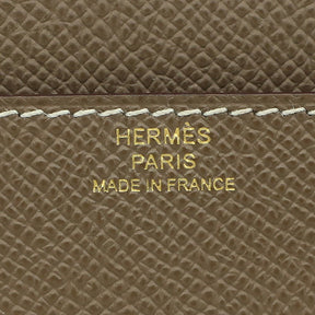 エルメス HERMES コンスタンス トゥーゴー エトゥープ ヴォーエプソン 長財布 ゴールド金具 グレージュ ショルダー