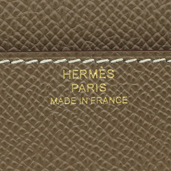 エルメス HERMES コンスタンス トゥーゴー エトゥープ ヴォーエプソン 長財布 ゴールド金具 グレージュ ショルダー