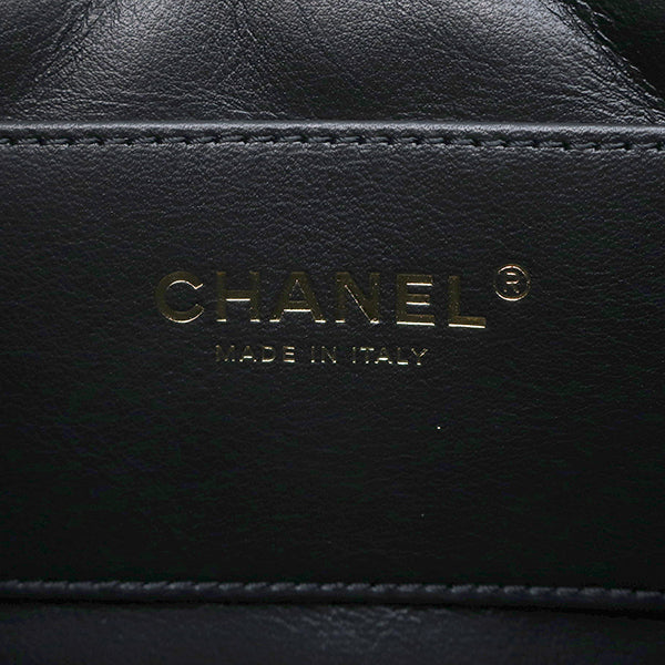 シャネル CHANEL クルーズライン23 ミニフラップバッグ AS3731 ブラック ラムスキン ショルダーバッグ ゴールド金具 黒