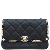 シャネル CHANEL クルーズライン23 ミニフラップバッグ AS3731 ブラック ラムスキン ショルダーバッグ ゴールド金具 黒