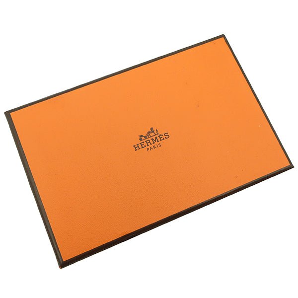 エルメス HERMES カルヴィ デュオ ジョーヌミルトン ヴォーエプソン カードケース シルバー金具 新品 未使用 黄色