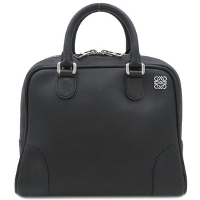 ロエベ LOEWE アマソナ 75 ミディアム 301.30.L03 ブラック レザー 2WAYバッグ シルバー金具 黒