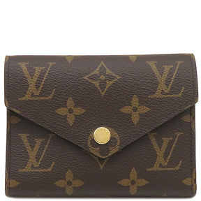 ルイヴィトン LOUIS VUITTON ポルトフォイユ ヴィクトリーヌ M62472 モノグラム モノグラムキャンバス 三つ折り財布 ゴールド金具 茶 コンパクト イニシャル入り