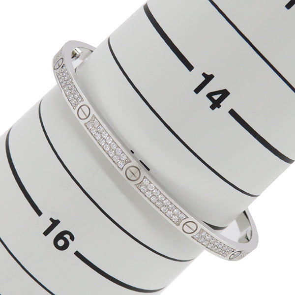 カルティエ Cartier LOVE ラブブレス SM パヴェ ダイヤ N6710817 ホワイトゴールド K18WG ダイヤモンド #17 ブレスレット 750 18K 18金