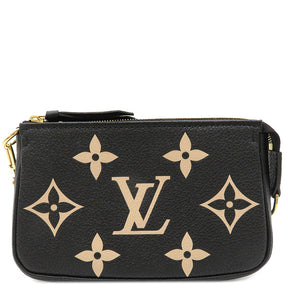 ルイヴィトン LOUIS VUITTON ミニ ポシェット アクセソワール M80732 ノワール モノグラムアンプラント ポーチ ゴールド金具 黒 チェーンショルダー ミニバッグ