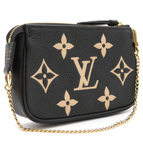 ルイヴィトン LOUIS VUITTON ミニ ポシェット アクセソワール M80732 ノワール モノグラムアンプラント ポーチ ゴールド金具 黒 チェーンショルダー ミニバッグ