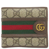 グッチ GUCCI GG コイン ウォレット 597609 ベージュ系 GGスプリームキャンバス 二つ折り財布 ヴィンテージ金具 茶 札入れ コンパクト ウォレット