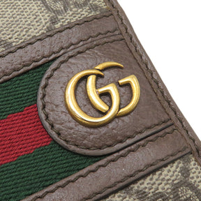 グッチ GUCCI GG コイン ウォレット 597609 ベージュ系 GGスプリームキャンバス 二つ折り財布 ヴィンテージ金具 茶 札入れ コンパクト ウォレット