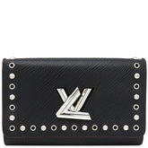 ルイヴィトン LOUIS VUITTON ポルトフォイユ ツイスト M62306 ブラック エピレザー チェーンウォレット シルバー金具 黒 チェーンショルダー 斜め掛け