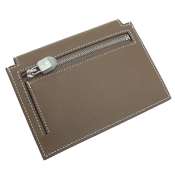 エルメス HERMES ケリーポケット エトゥープ ヴォ―マダム コインケース シルバー金具 新品 未使用 グレージュ