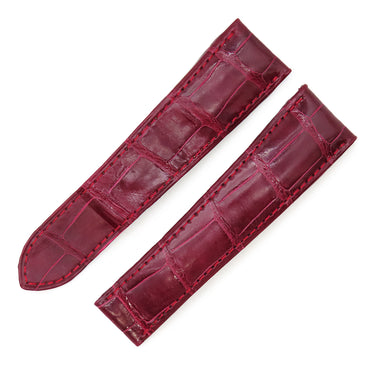 カルティエ Cartier ワインレッド クロコダイル 腕時計パーツ 純正 替え クロコ バンド ベルト ストラップ 22ｍｍ ワインレッド 赤