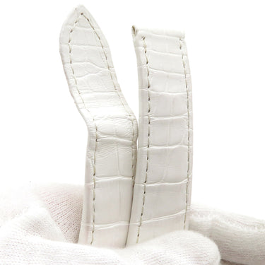 カルティエ Cartier ホワイト クロコダイル 腕時計パーツ 純正 Dバックル用 クロコ ベルト バンド ストラップ 22ｍｍ ホワイト 白