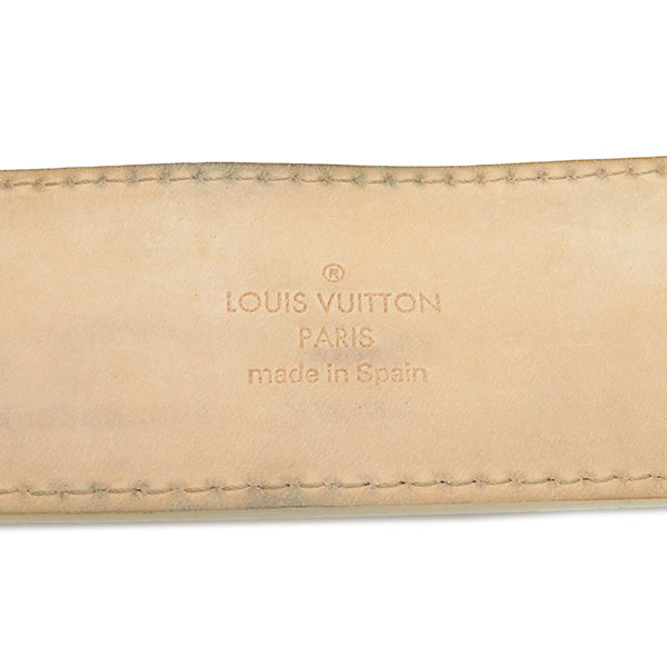 ルイヴィトン LOUIS VUITTON サンチュール 80/32 M9609 ダミエアズール ダミエアズールキャンバス ベルト ゴールド金具 白