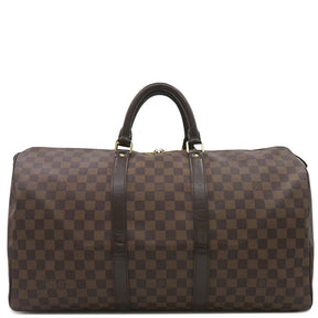 ルイヴィトン LOUIS VUITTON キーポル50 N41427 ダミエ ダミエキャンバス ボストンバッグ ゴールド金具 茶 鍵/パドロック/ネームタグ/ポワニエの欠品