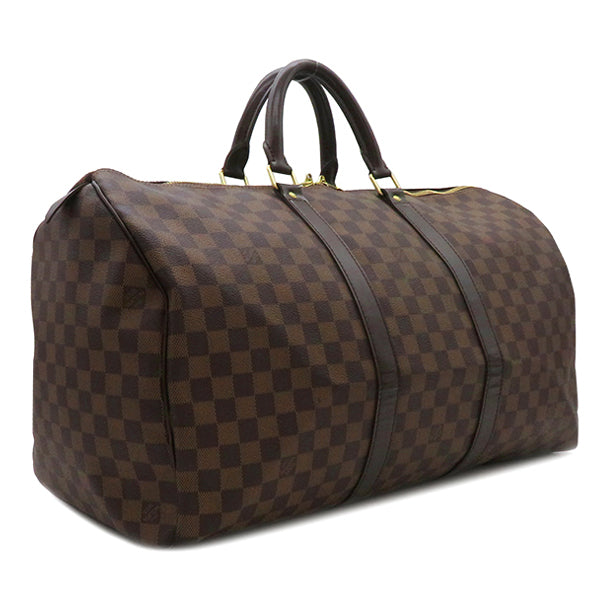 ルイヴィトン LOUIS VUITTON キーポル50 N41427 ダミエ ダミエキャンバス ボストンバッグ ゴールド金具 茶 鍵/パドロック/ネームタグ/ポワニエの欠品