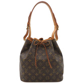 ルイヴィトン LOUIS VUITTON プチ ノエ M42226 モノグラム モノグラムキャンバス ショルダーバッグ ゴールド金具 茶 肩掛け 巾着