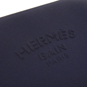 エルメス HERMES トゥルースフラット ネオバン PM ネイビー ポリアミド エラスタン ポーチ シルバー金具 紺 ウエットスーツ風 ボンディング