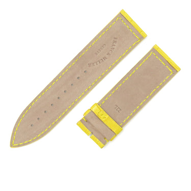 フランクミュラー FRANCK MULLER ロングアイランド 1000用 クロコバンド イエロー クロコダイル 腕時計パーツ 未使用 純正 替え ベルト マット ロング 22mm 黄