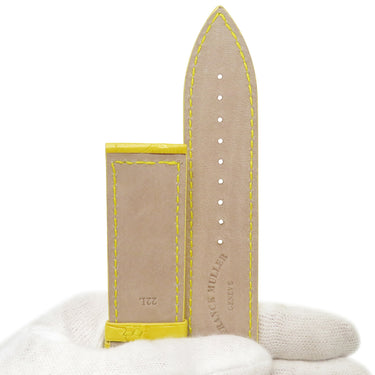 フランクミュラー FRANCK MULLER ロングアイランド 1000用 クロコバンド イエロー クロコダイル 腕時計パーツ 未使用 純正 替え ベルト マット ロング 22mm 黄