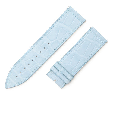 フランクミュラー FRANCK MULLER ロングアイランド 1000用 クロコバンド ライトブルー クロコダイル 腕時計パーツ 純正 替え ベルト ロング マット 22mm ブルー 水色