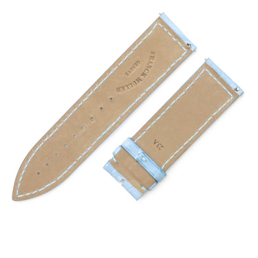 フランクミュラー FRANCK MULLER ロングアイランド 1000用 クロコバンド ライトブルー クロコダイル 腕時計パーツ 純正 替え ベルト ロング マット 22mm ブルー 水色