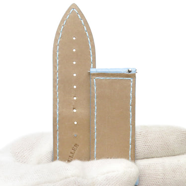 フランクミュラー FRANCK MULLER ロングアイランド 1000用 クロコバンド ライトブルー クロコダイル 腕時計パーツ 純正 替え ベルト ロング マット 22mm ブルー 水色