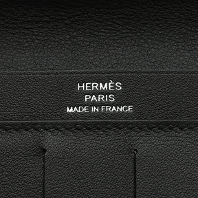 エルメス HERMES シチズンツイルロング ブラック スイフト 長財布 シルバー金具 黒