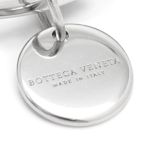 ボッテガヴェネタ BOTTEGA VENETA イントレチャート ブラック レザー キーリング シルバー金具 黒 キーホルダー