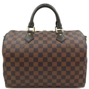 ルイヴィトン LOUIS VUITTON スピーディ バンドリエール30 N41367 ダミエエベヌ ダミエキャンバス 2WAYバッグ ゴールド金具 茶 ショルダー ミニボストン 鍵・パドロック欠品