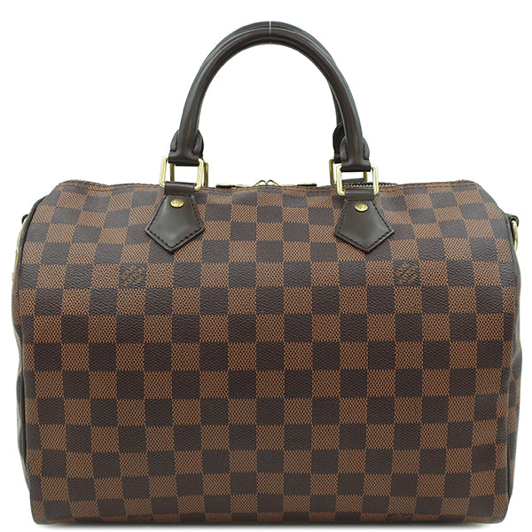 ルイヴィトン LOUIS VUITTON スピーディ バンドリエール30 N41367 ダミエエベヌ ダミエキャンバス 2WAYバッグ ゴールド金具 茶 ショルダー ミニボストン 鍵・パドロック欠品