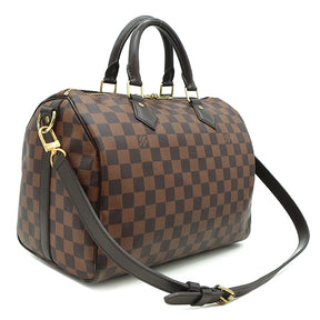 ルイヴィトン LOUIS VUITTON スピーディ バンドリエール30 N41367 ダミエエベヌ ダミエキャンバス 2WAYバッグ ゴールド金具 茶 ショルダー ミニボストン 鍵・パドロック欠品