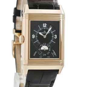 ジャガールクルト JAEGER LECOULTRE グランド レベルソ デュオ Q3742421 273.2.85 手巻き メンズ K18PG無垢 角型 回転 2タイムゾーン