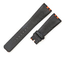 ブレゲ BREGUET オレンジ×ブラック ファブリック レザー 腕時計パーツ 純正 替え ベルト ストラップ バンド 22mm ストライプ柄 バネ棒付き オレンジ×ブラック 黒